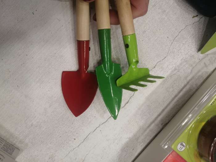 Фотография покупателя товара Набор садового инструмента, 3 предмета: рыхлитель, совок, грабли, длина 20 см, Greengo - Фото 3