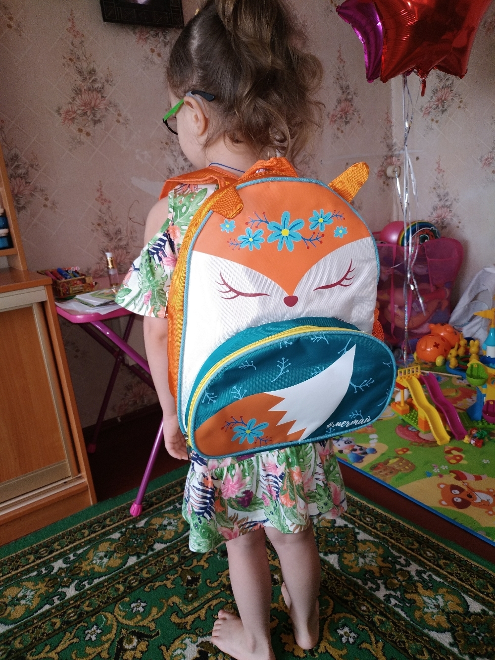 Фотография покупателя товара Рюкзак детский «Лисичка», цвет оранжевый - Фото 1