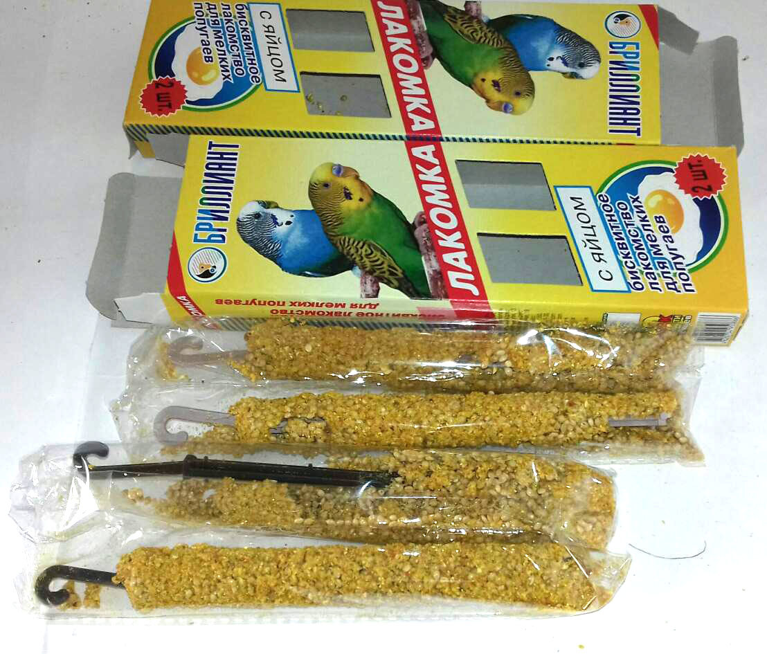 Фотография покупателя товара Лакомка "Бриллиант" для птиц, яичный бисквит, 2 шт, 60 г - Фото 1