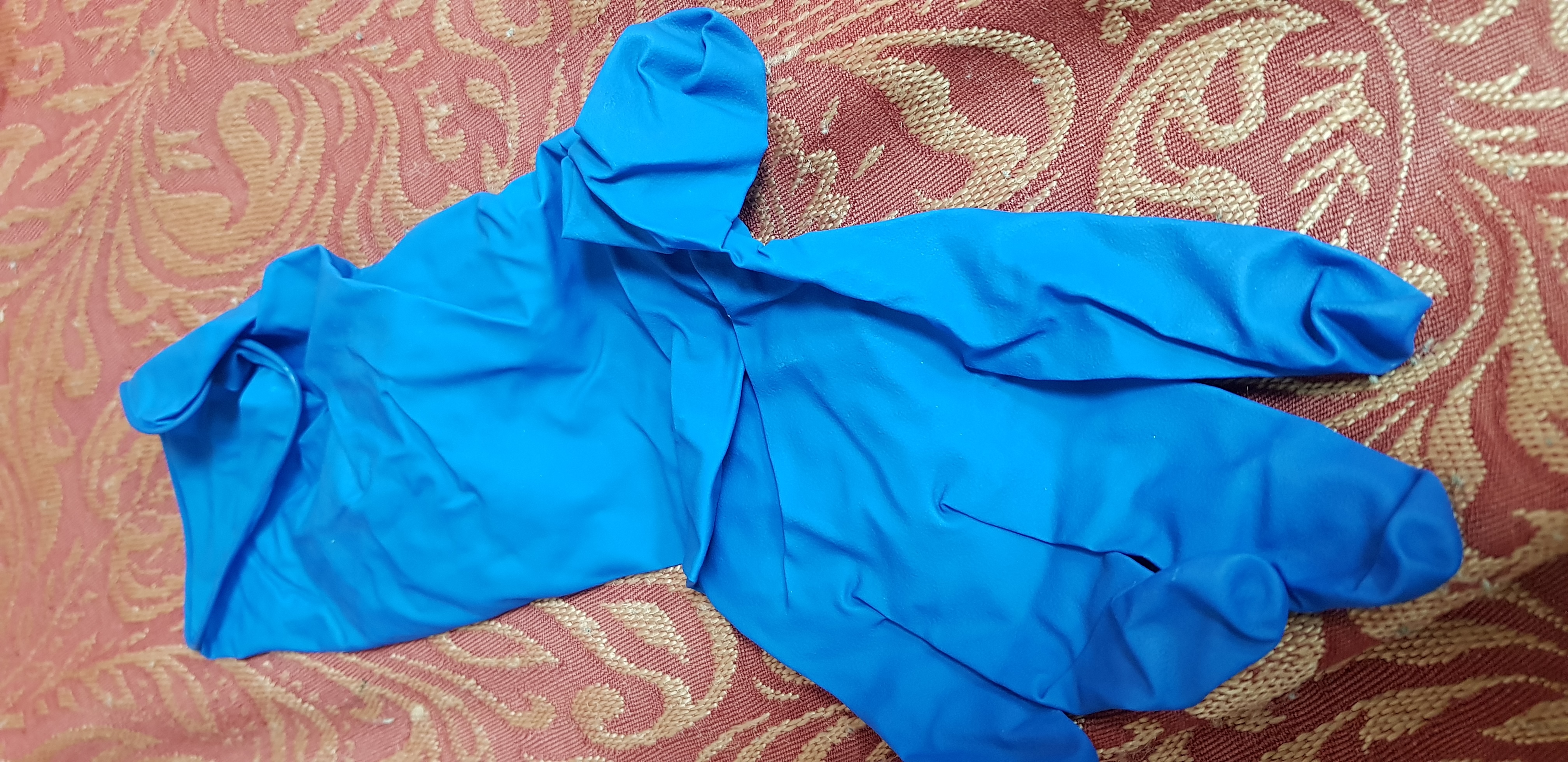 Фотография покупателя товара Перчатки A.D.M. латексные неопудренные, размер M, 50 шт/уп, цвет синий - Фото 4