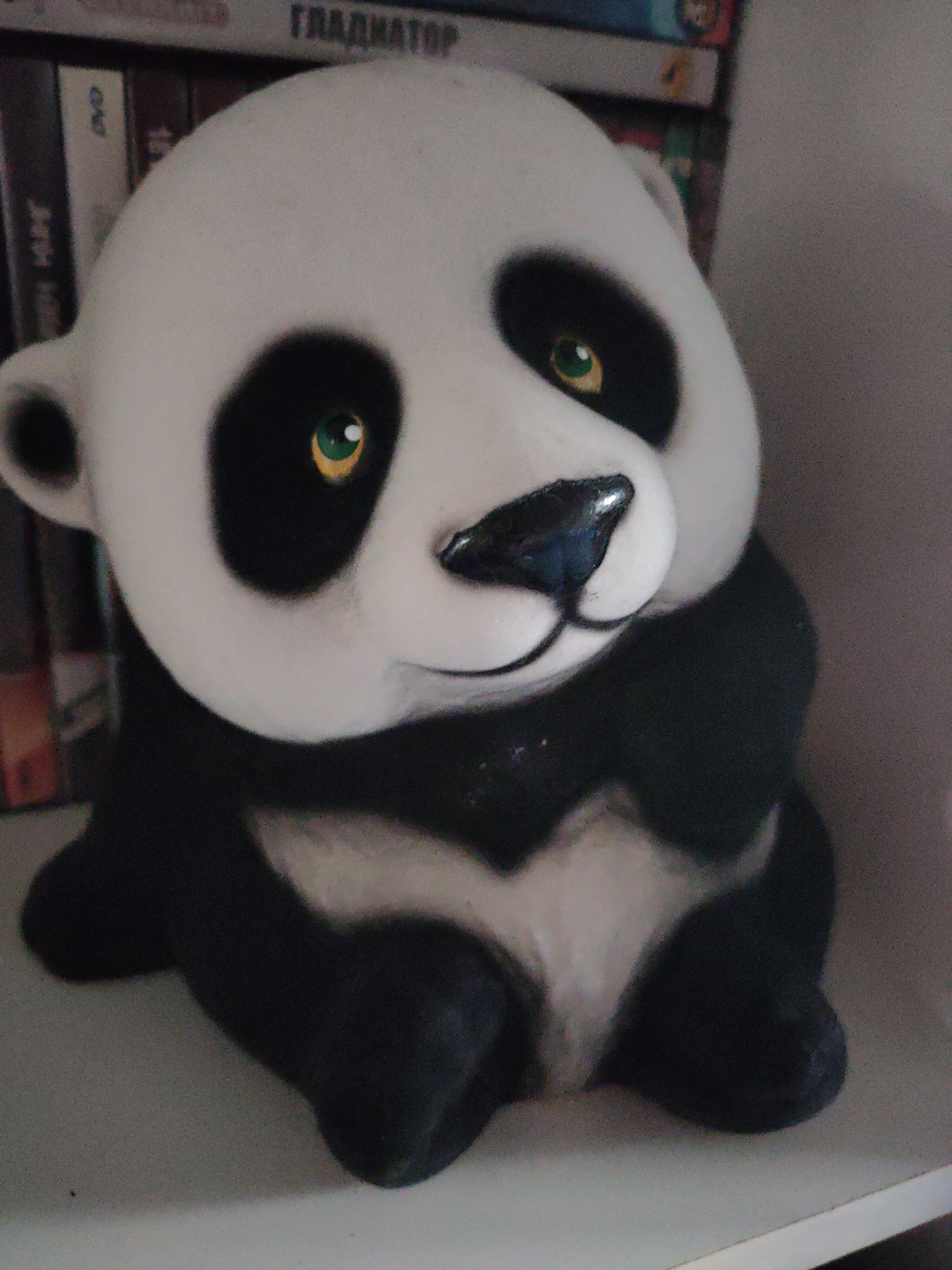 Фотография покупателя товара Копилка "Панда", флок, чёрный цвет, 19 см - Фото 9