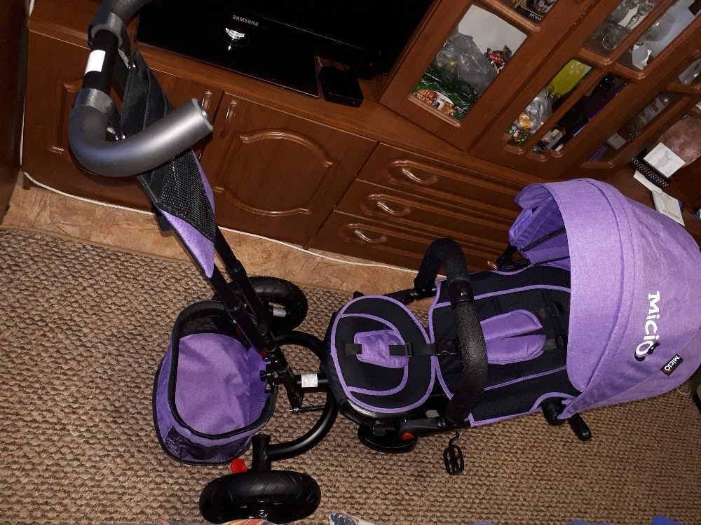 Фотография покупателя товара Велосипед трёхколёсный Micio Comfort Plus, надувные колёса 12"/10", цвет сиреневый - Фото 13