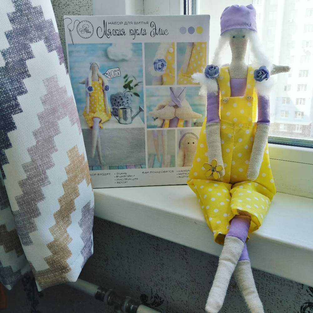 Фотография покупателя товара Интерьерная кукла «Элис», набор для шитья, 18 × 22 × 3.6 см - Фото 2