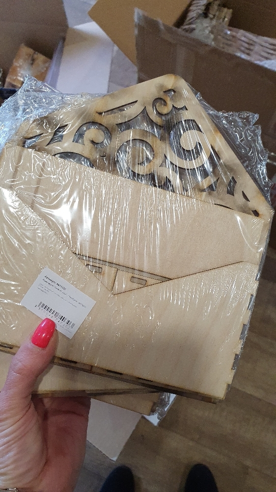 Фотография покупателя товара Кашпо деревянное 18×6×20 см Конверт Радель "Дуновение", натуральный Дарим Красиво