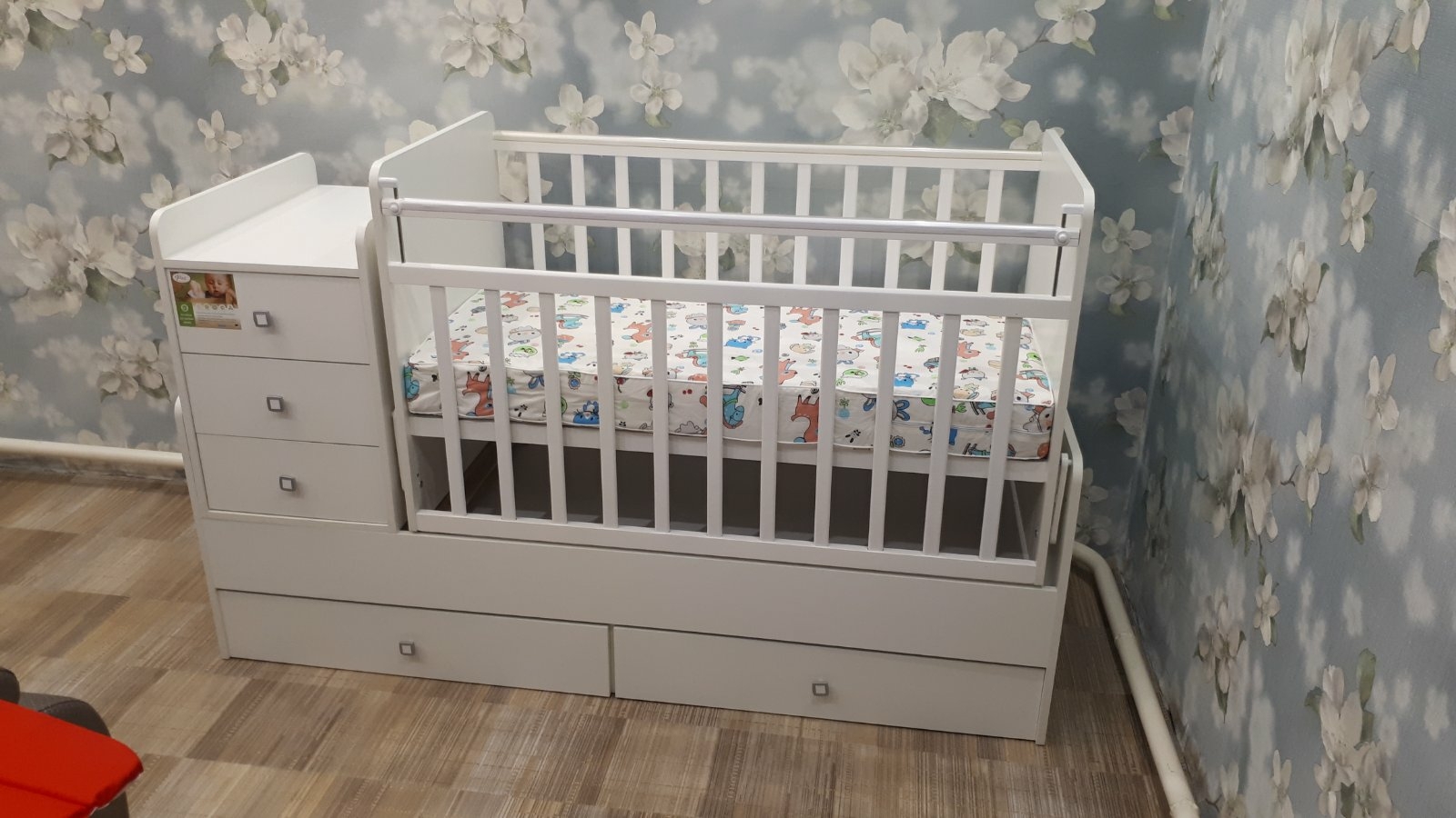 Фотография покупателя товара Кровать-трансформер Фея 1100, вяз-белая - Фото 3