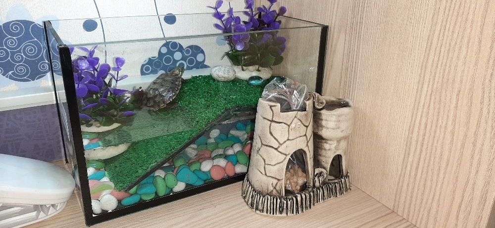 Фотография покупателя товара Декорация для аквариума "Башня", 7 х 11 х 13 см, микс - Фото 4