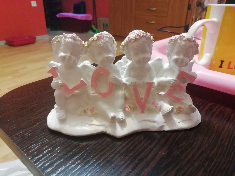 Фотография покупателя товара Статуэтка "Ангелы LOVE", с розовой отделкой, 9 см