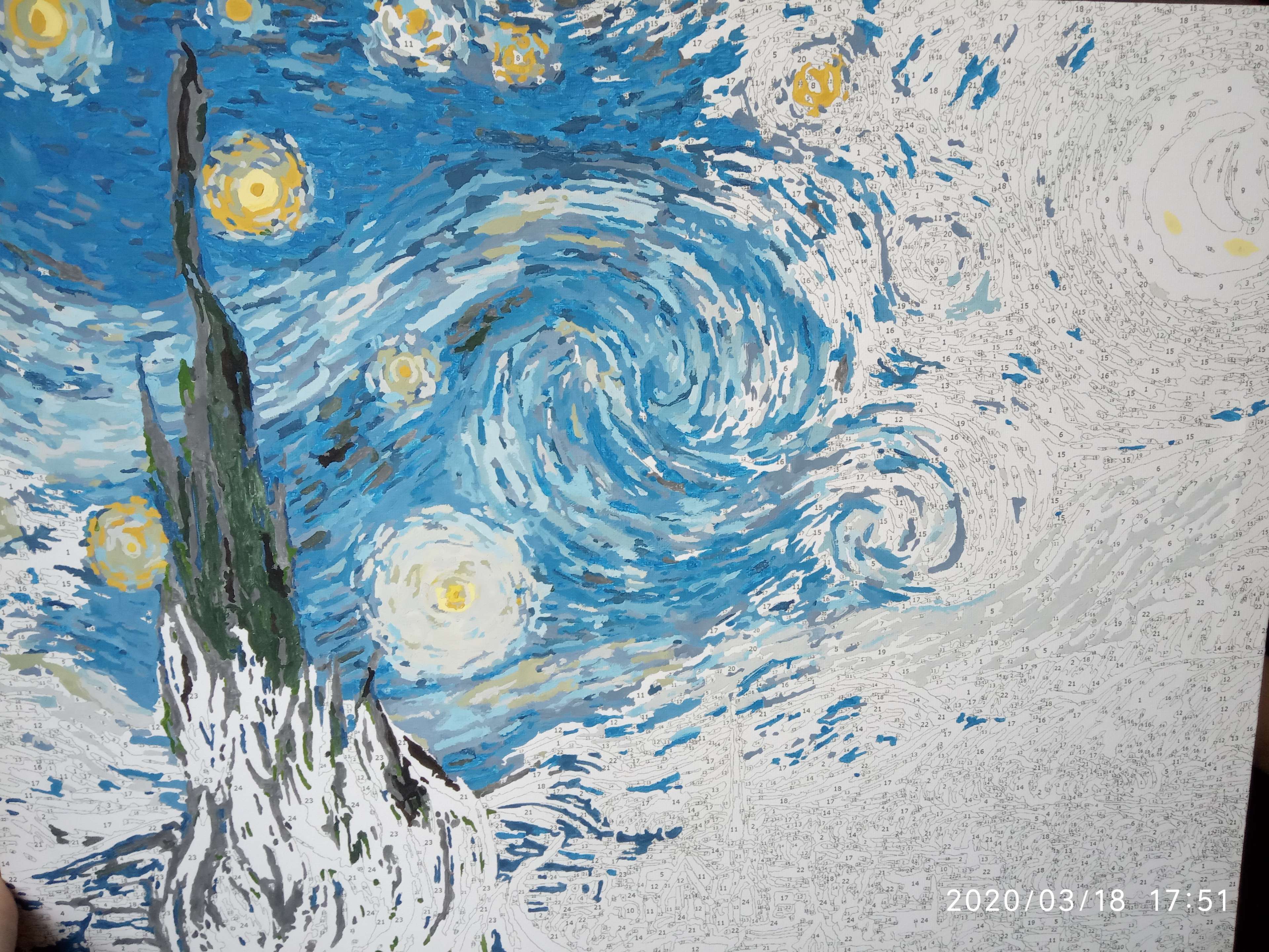 Фотография покупателя товара Картина по номерам «Звёздная ночь» Ван Гог» 40х50 см