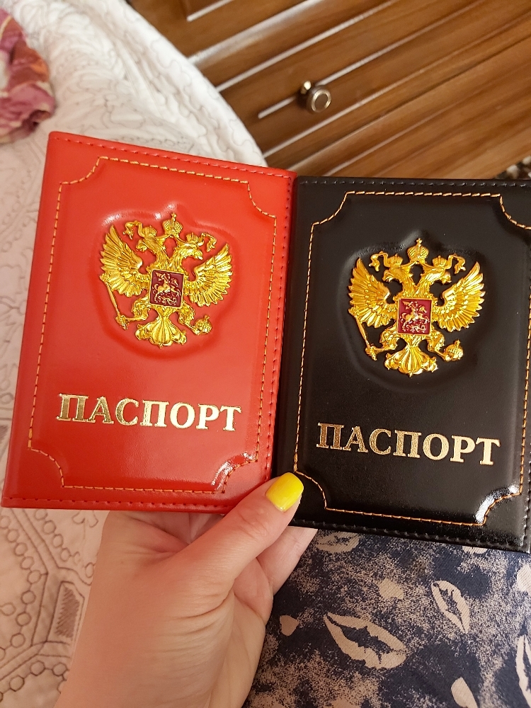 Фотография покупателя товара Обложка для паспорта, цвет красный - Фото 11