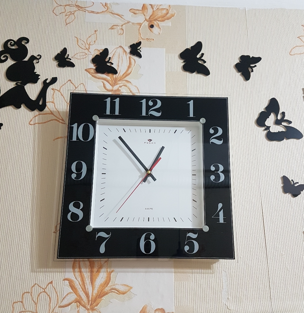 Фотография покупателя товара Часы настенные, интерьерные "Рубин", бесшумные, 31 х 31 см, черные - Фото 1