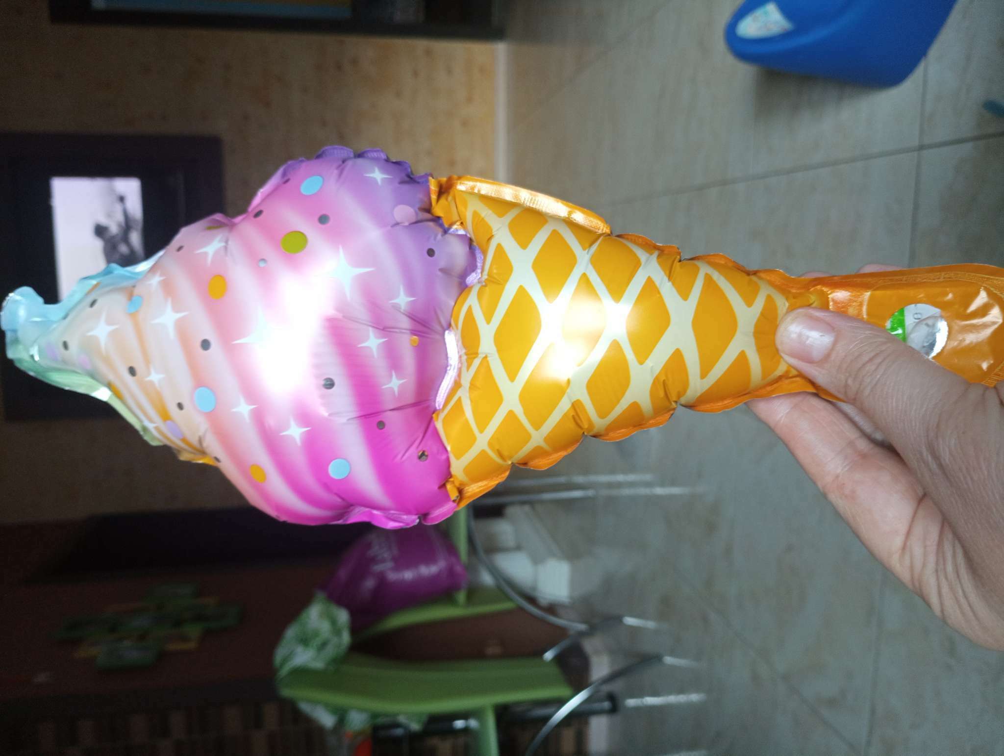 Фотография покупателя товара Шар фольгированный 13" «Искрящееся мороженое» с клапаном - Фото 1