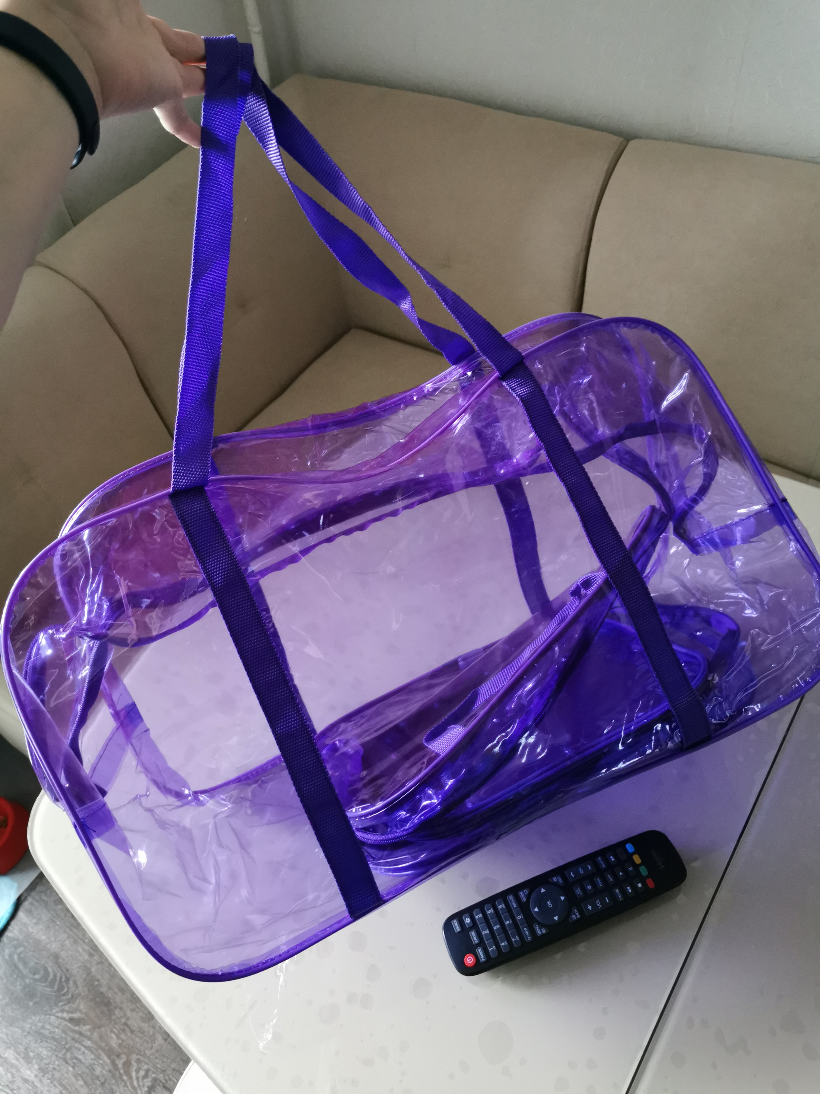 Фотография покупателя товара Набор сумок в роддом, 3 шт., цветной ПВХ, цвет фиолетовый - Фото 20