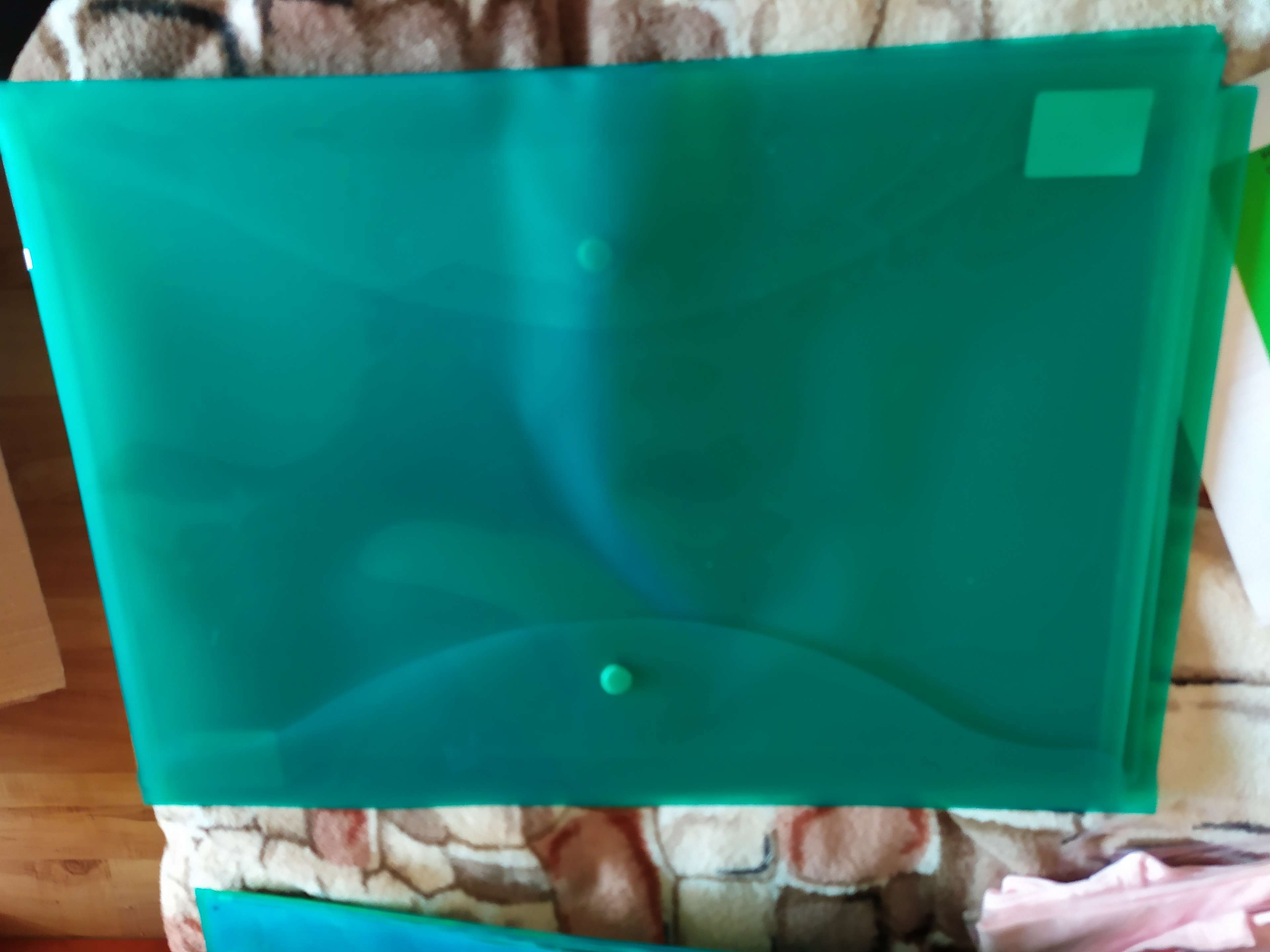 Фотография покупателя товара Папка-конверт на кнопке А3, 180 мкм, BRAUBERG, прозрачная, зелёная - Фото 8