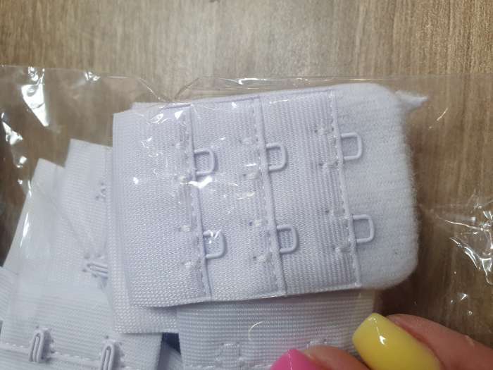 Фотография покупателя товара Застёжка для бюстгальтера, 3 ряда 2 крючка, 3.3×2.8 см, 3.3×5 см, 10 шт., чёрная - Фото 8