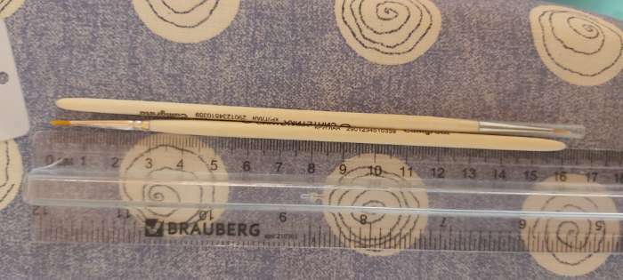 Фотография покупателя товара Кисть для рисования, Синтетика Круглая №0 (диаметр обоймы 1 мм; длина волоса 5 мм), деревянная ручка, Calligrata - Фото 4