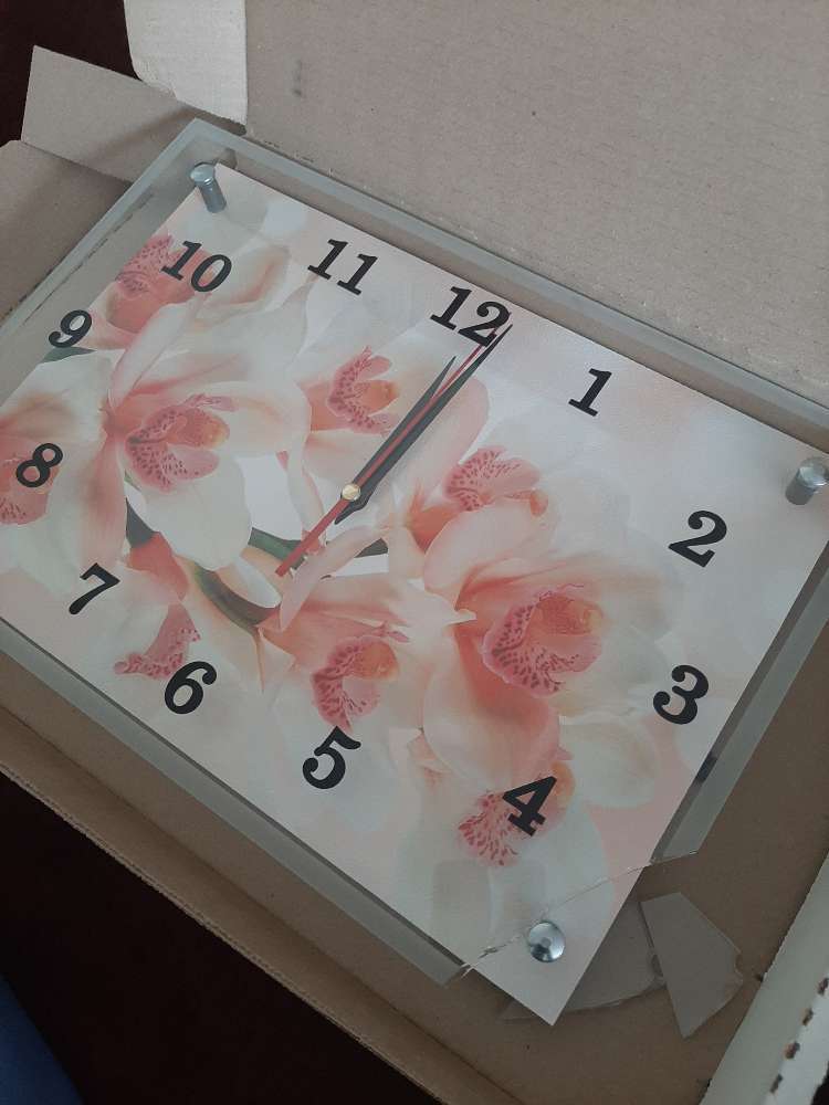 Фотография покупателя товара Часы настенные, серия: Цветы, "Орхидея", 20х25  см
