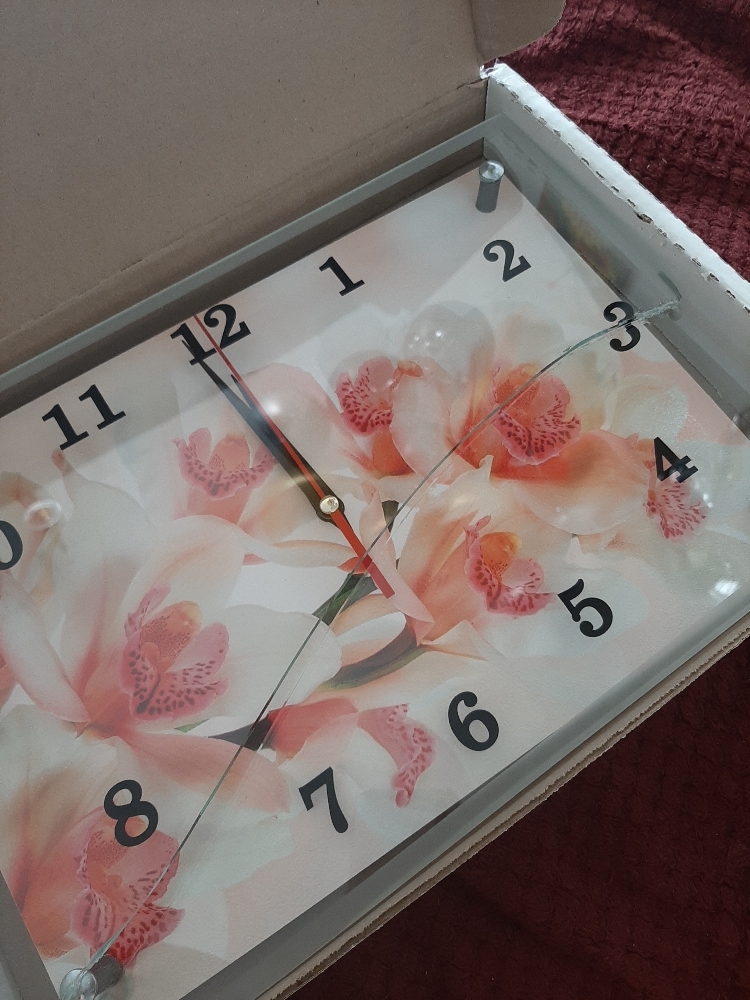 Фотография покупателя товара Часы настенные, серия: Цветы, "Орхидея", 20х25  см