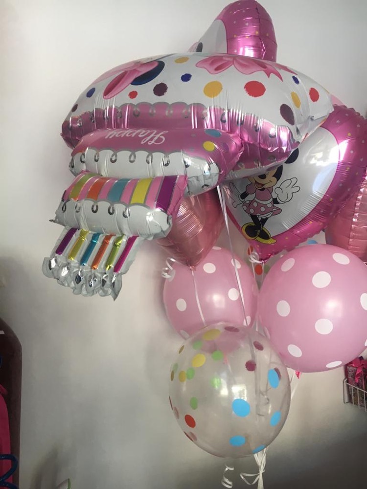 Фотография покупателя товара Набор фольгированных шаров "С Днем рождения", Минни Маус - Фото 3