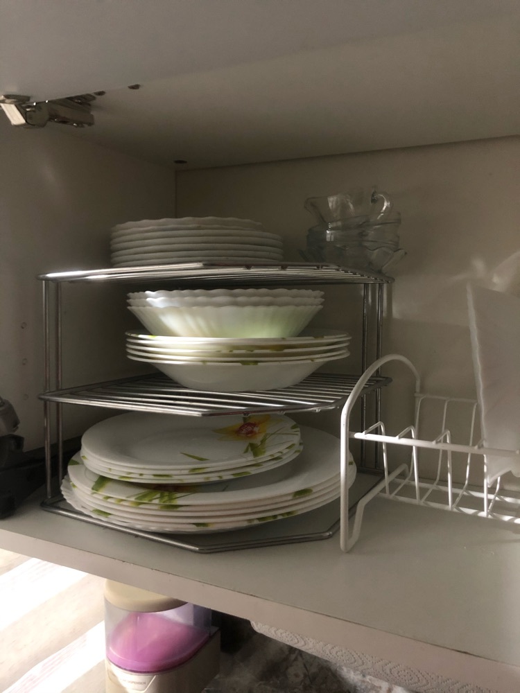 Фотография покупателя товара Подставка для посуды, 2 яруса, 25×25×20 см, цвет хром - Фото 11