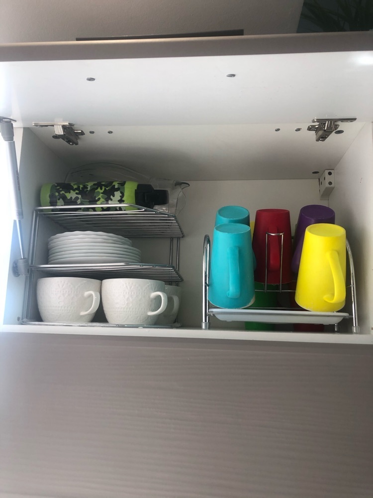 Фотография покупателя товара Подставка для посуды, 2 яруса, 25×25×20 см, цвет хром - Фото 8
