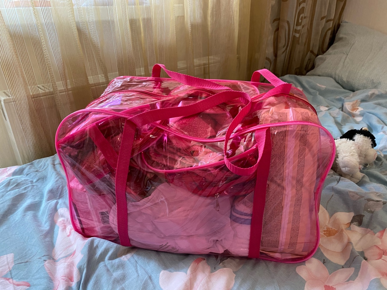 Фотография покупателя товара Набор сумок в роддом, 3 шт., цветной ПВХ, цвет розовый - Фото 18