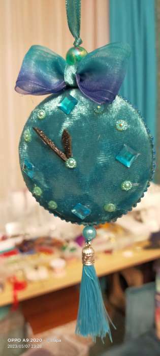 Фотография покупателя товара Ёлочный шар заготовка, раздельные части «Круг плоский», размер собранного 2.5×7×7 см - Фото 13