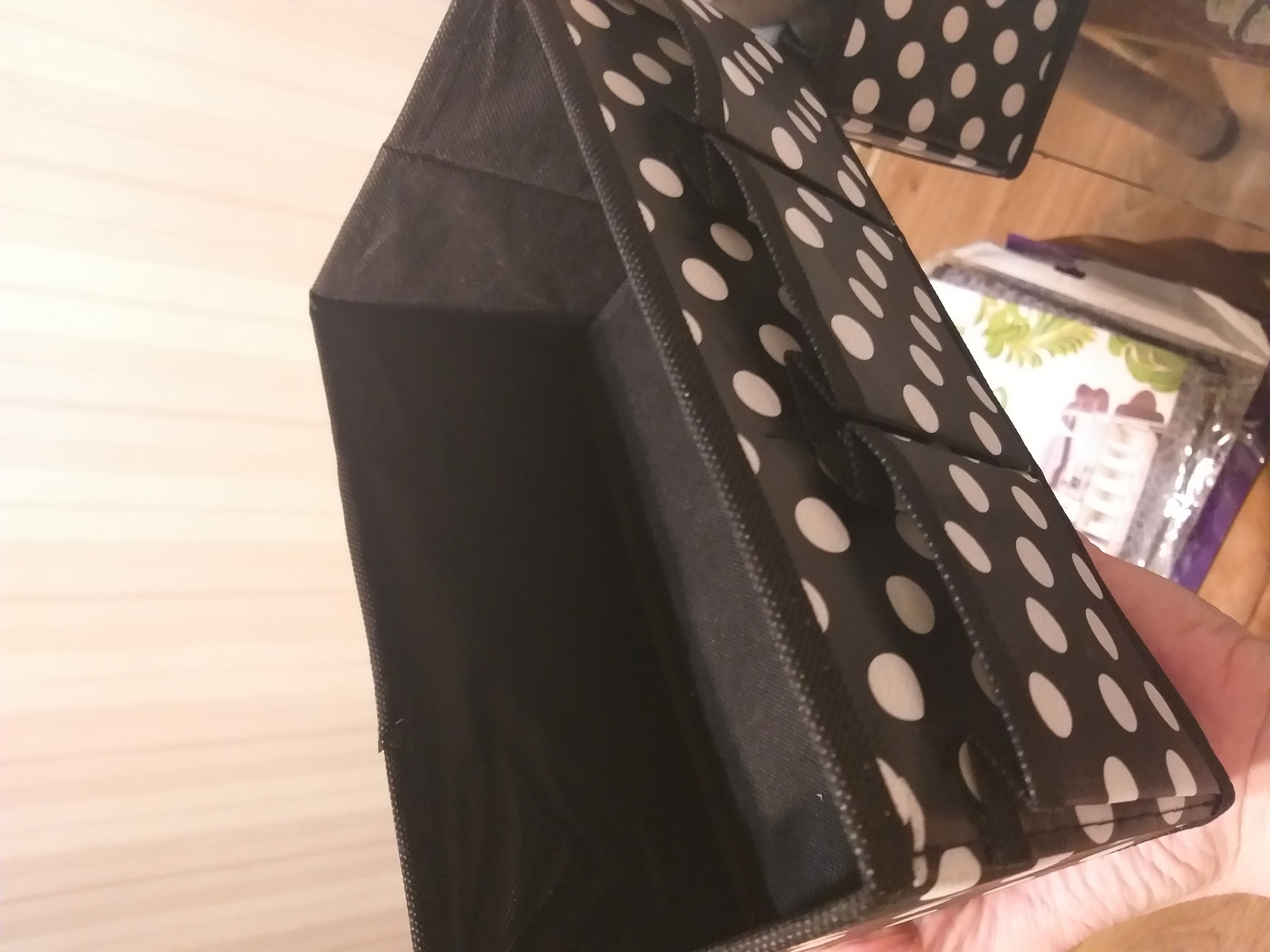 Фотография покупателя товара Бокс для мелочей «Горошек», 3 кармана, 25×15×12 см, цвет чёрно-белый