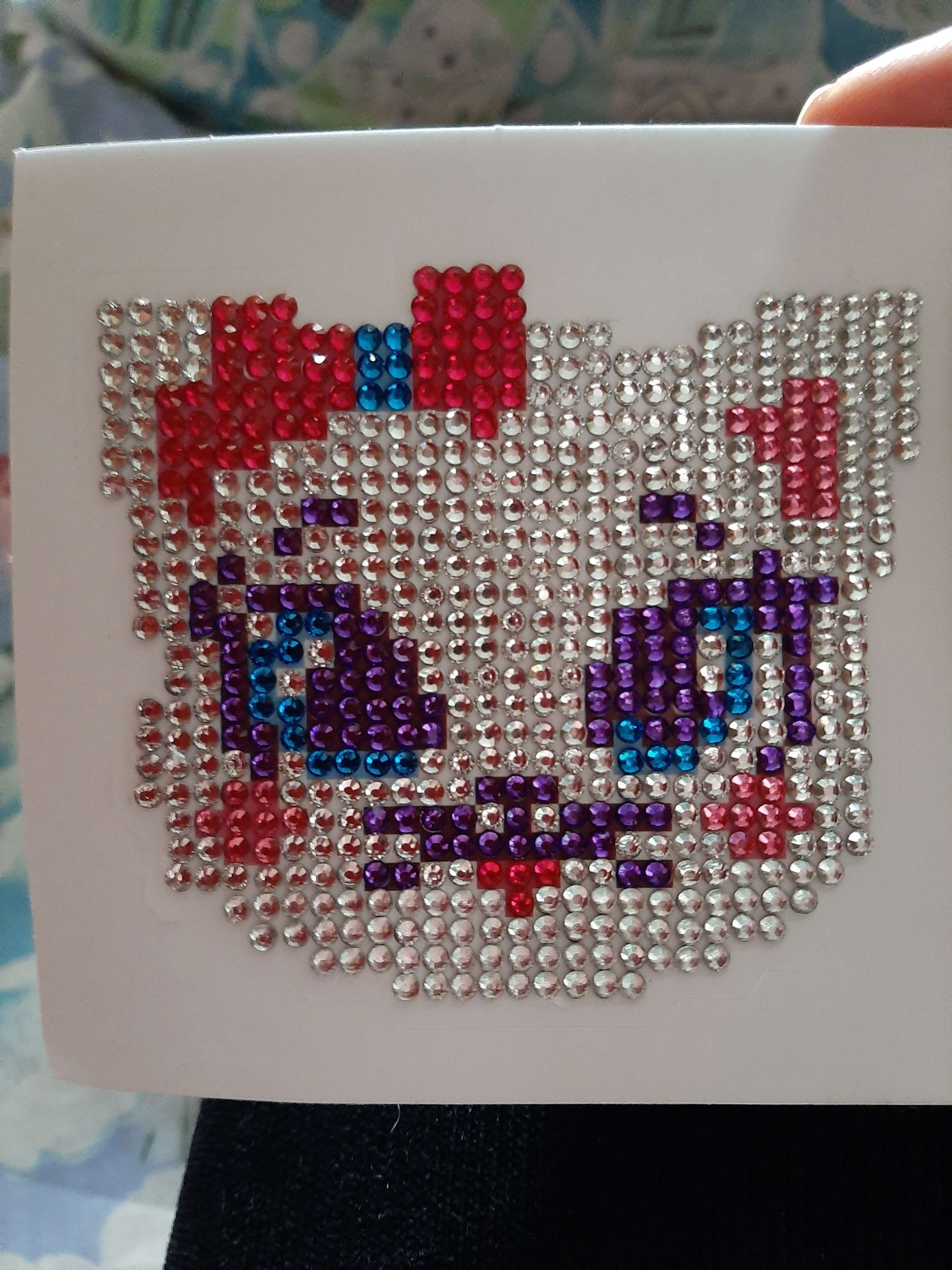 Фотография покупателя товара Алмазная вышивка «Кошка» наклейка на одежду, 10 х 10 см. Набор для творчества - Фото 1