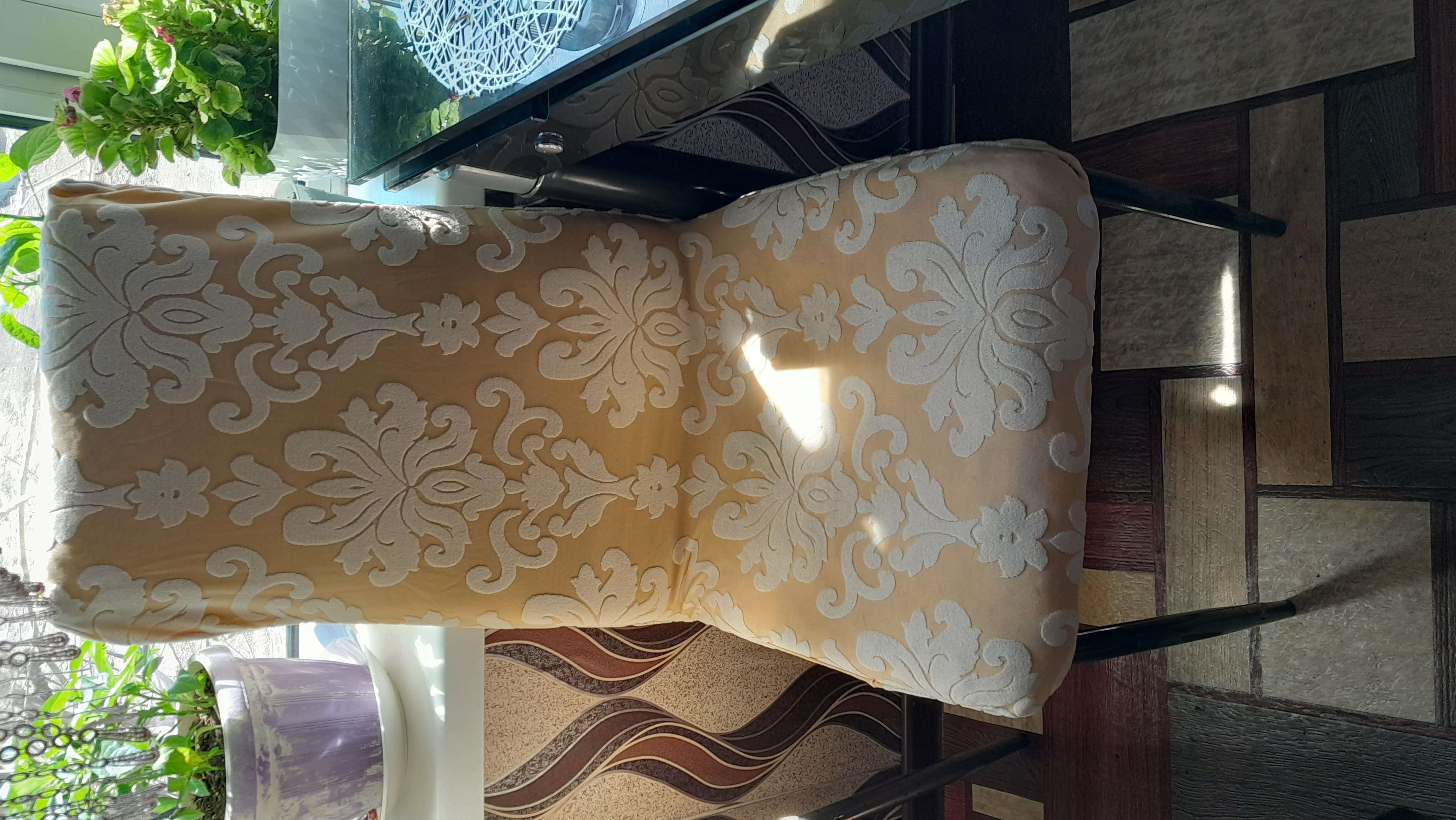 Фотография покупателя товара Чехол на стул трикотаж жаккард, цвет светло-коричневый, 100% полиэстер