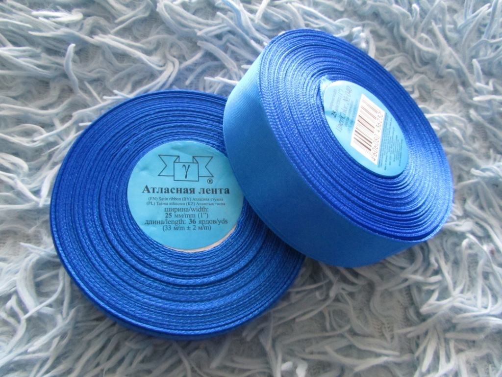 Фотография покупателя товара Лента атласная, 12 мм × 33 ± 2 м, цвет синий №040 - Фото 8