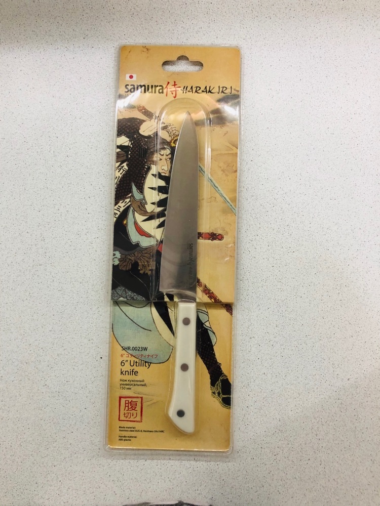 Фотография покупателя товара Нож кухонный Samura HARAKIRI, шеф, лезвие 24 см, белая рукоять - Фото 3