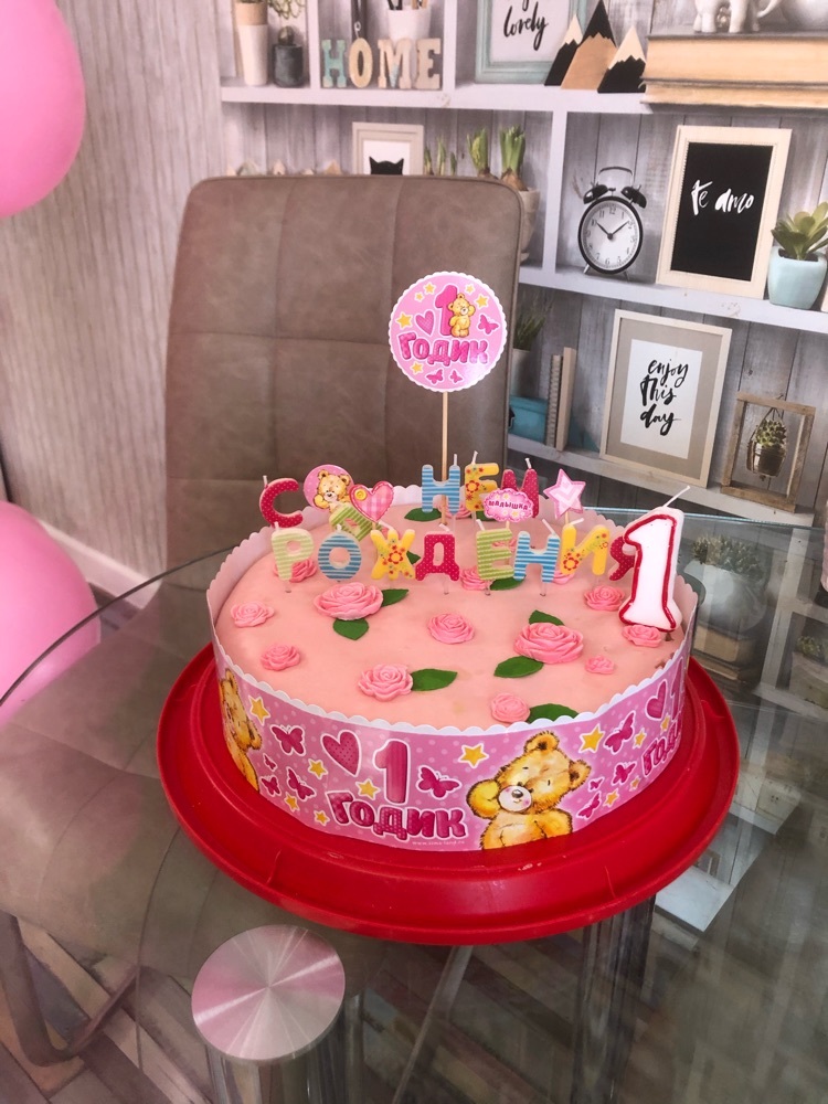 Фотография покупателя товара Набор для украшения торта «1 годик», малышка