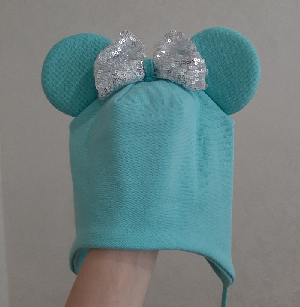 Фотография покупателя товара Шапка «Мышка» детская, цвет мятный, размер 42-46 - Фото 8