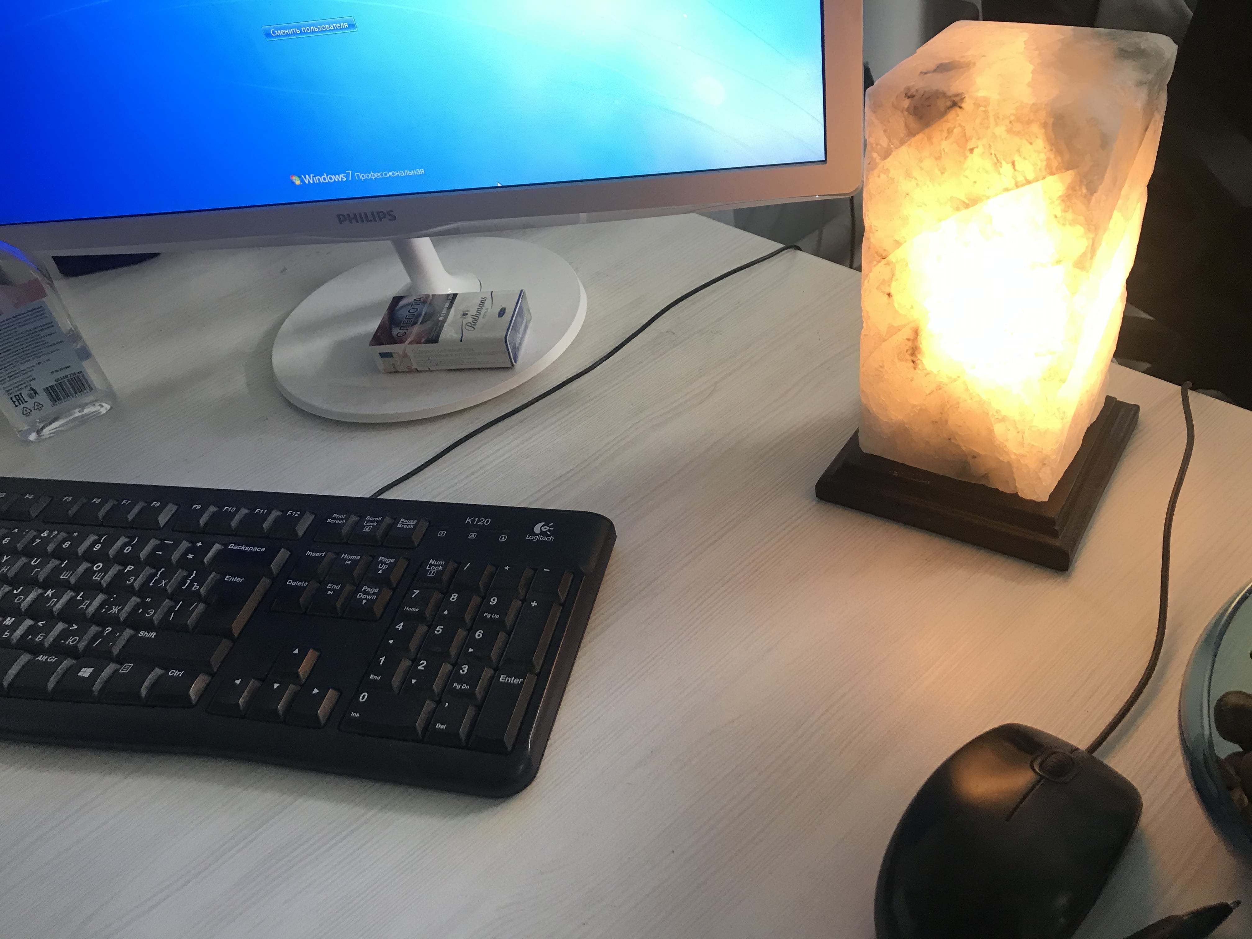 Фотография покупателя товара Соляная лампа "Элегант", цельный кристалл, 19.5 см, 3 кг