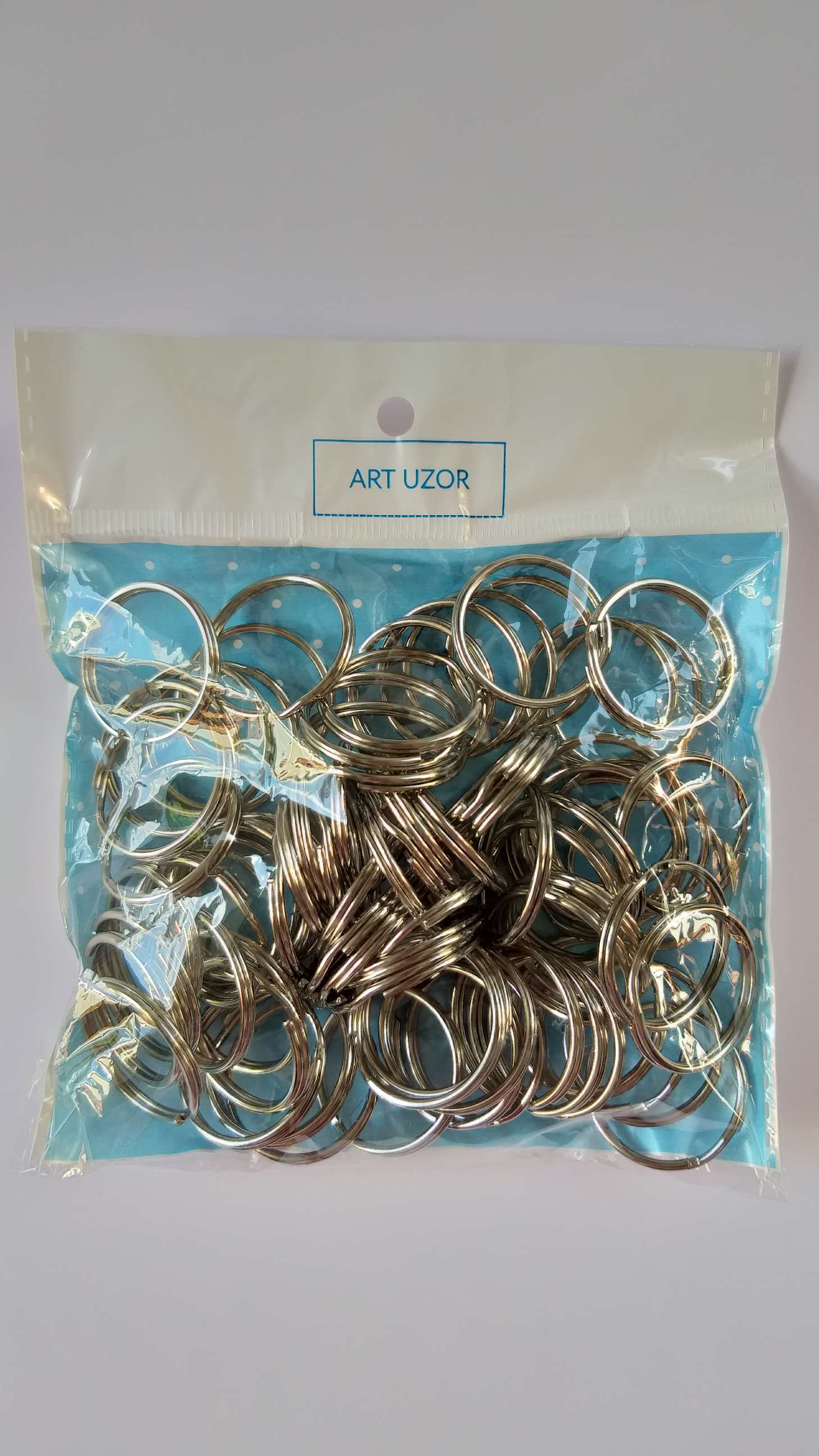 Фотография покупателя товара Основа для брелока кольцо металл серебро 2,5х2,5 см - Фото 2