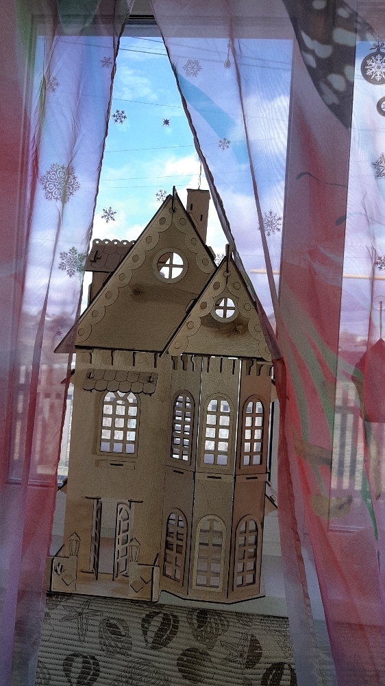 Фотография покупателя товара Конструктор «Кукольный домик», 2 этажа, фанера — 3 мм - Фото 2