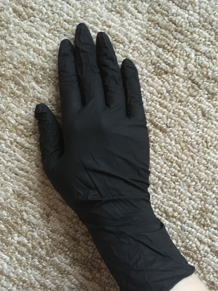 Фотография покупателя товара Набор перчаток хозяйственных Доляна, нитрил, размер S, 10 шт/уп, цвет чёрный - Фото 3