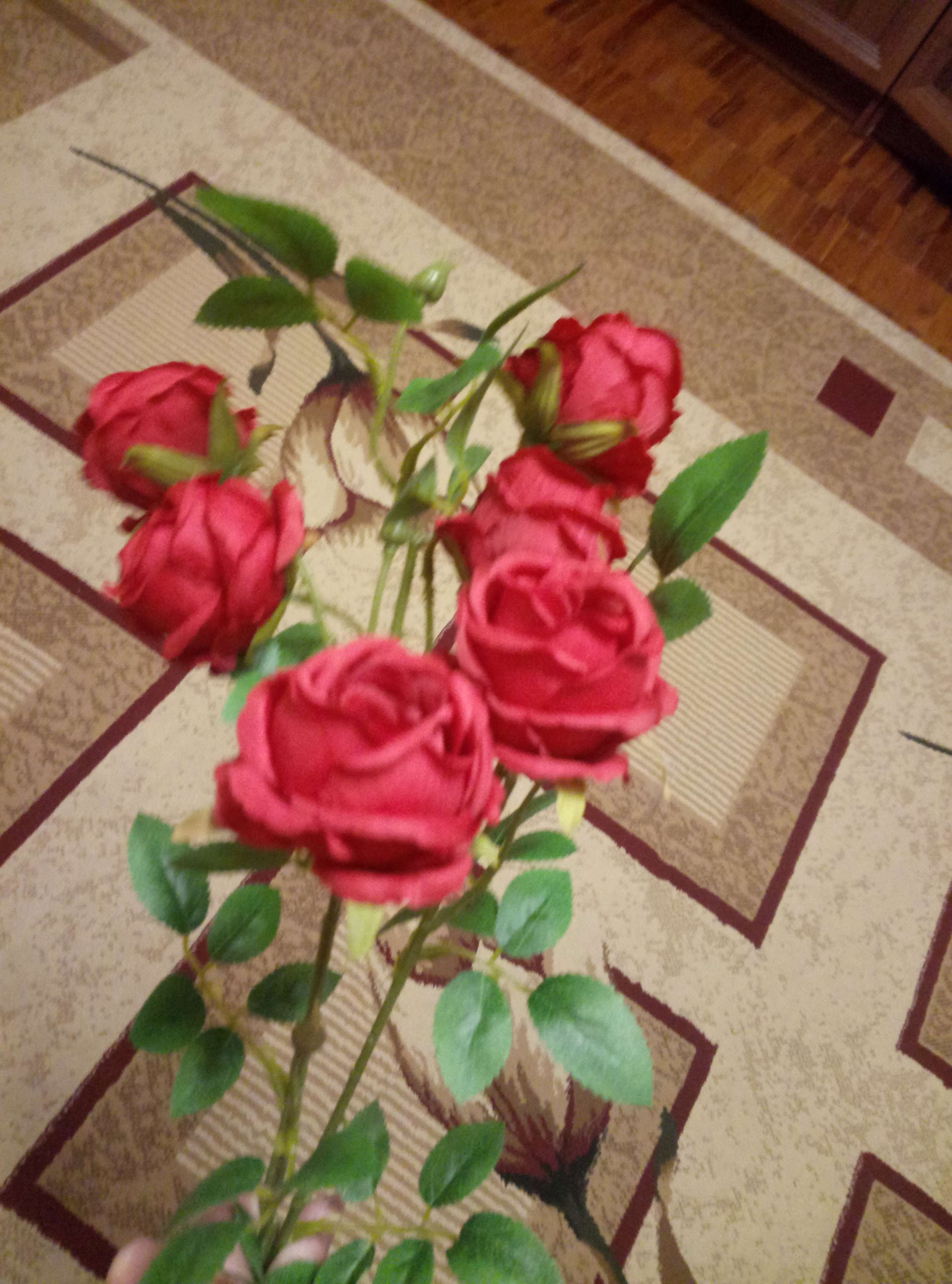 Фотография покупателя товара Цветы искусственные "Роза Септима" 5х65 см, красный - Фото 3