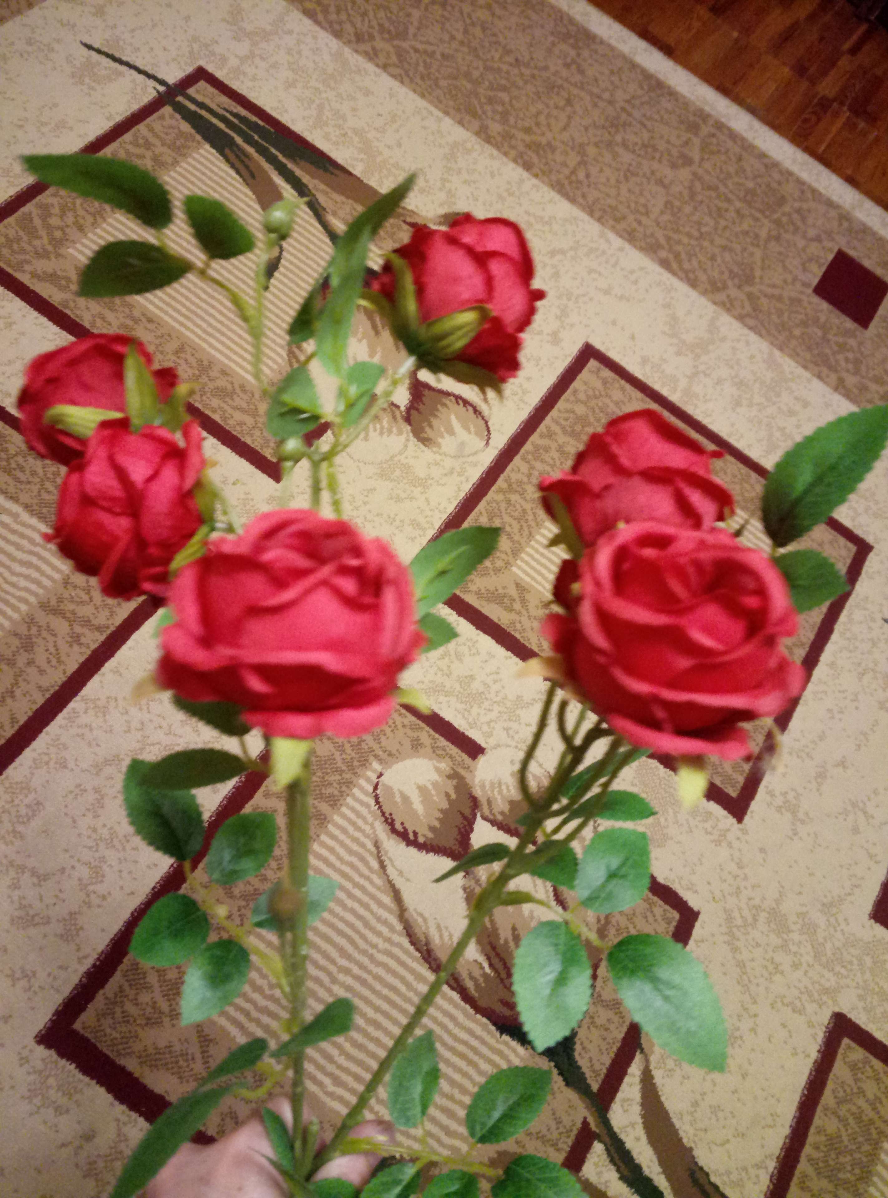 Фотография покупателя товара Цветы искусственные "Роза Септима" 5х65 см, красный - Фото 4
