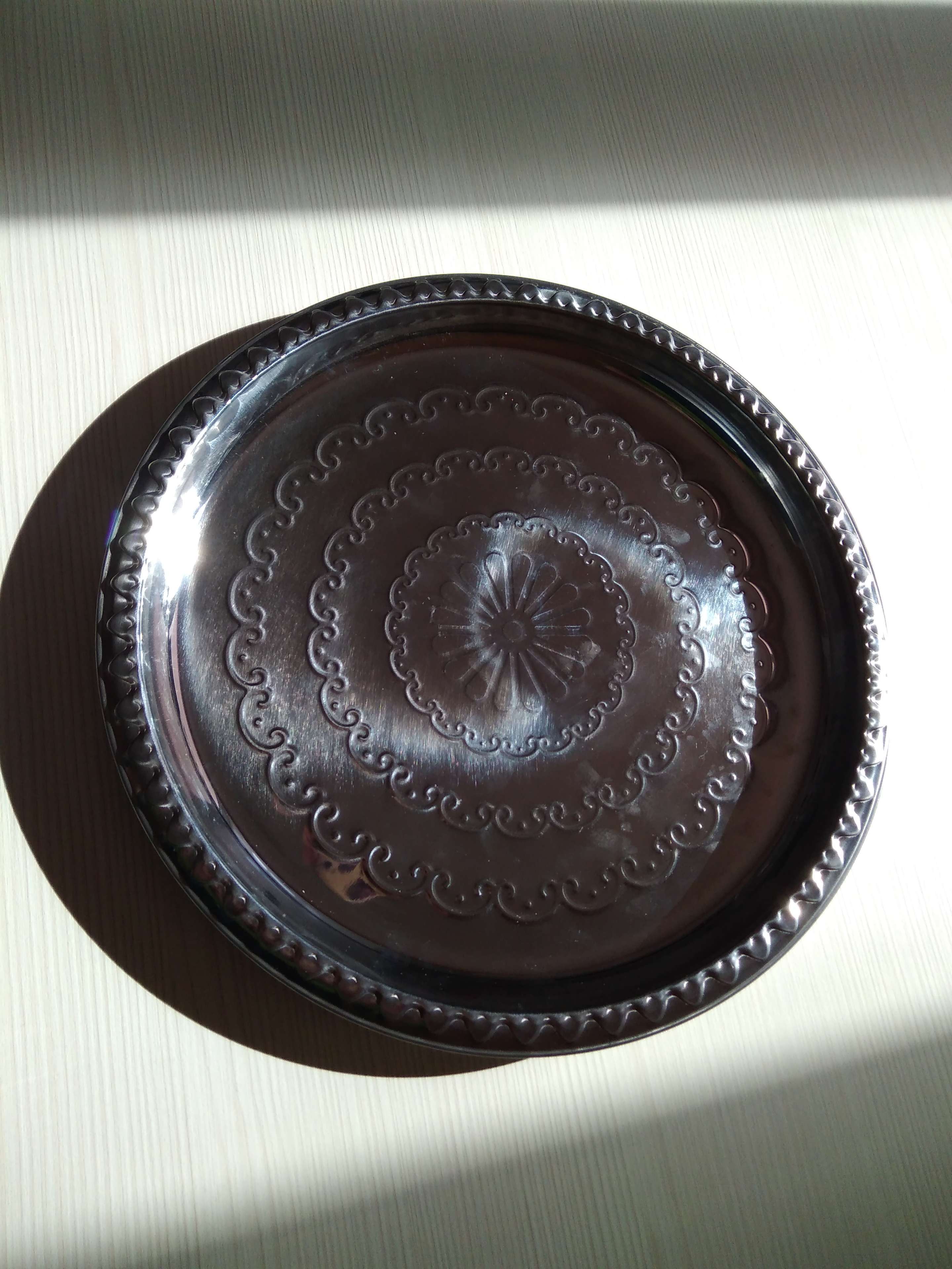 Фотография покупателя товара Поднос из нержавеющей стали круглый «Смеяна», d=33 см, цвет серебряный - Фото 1