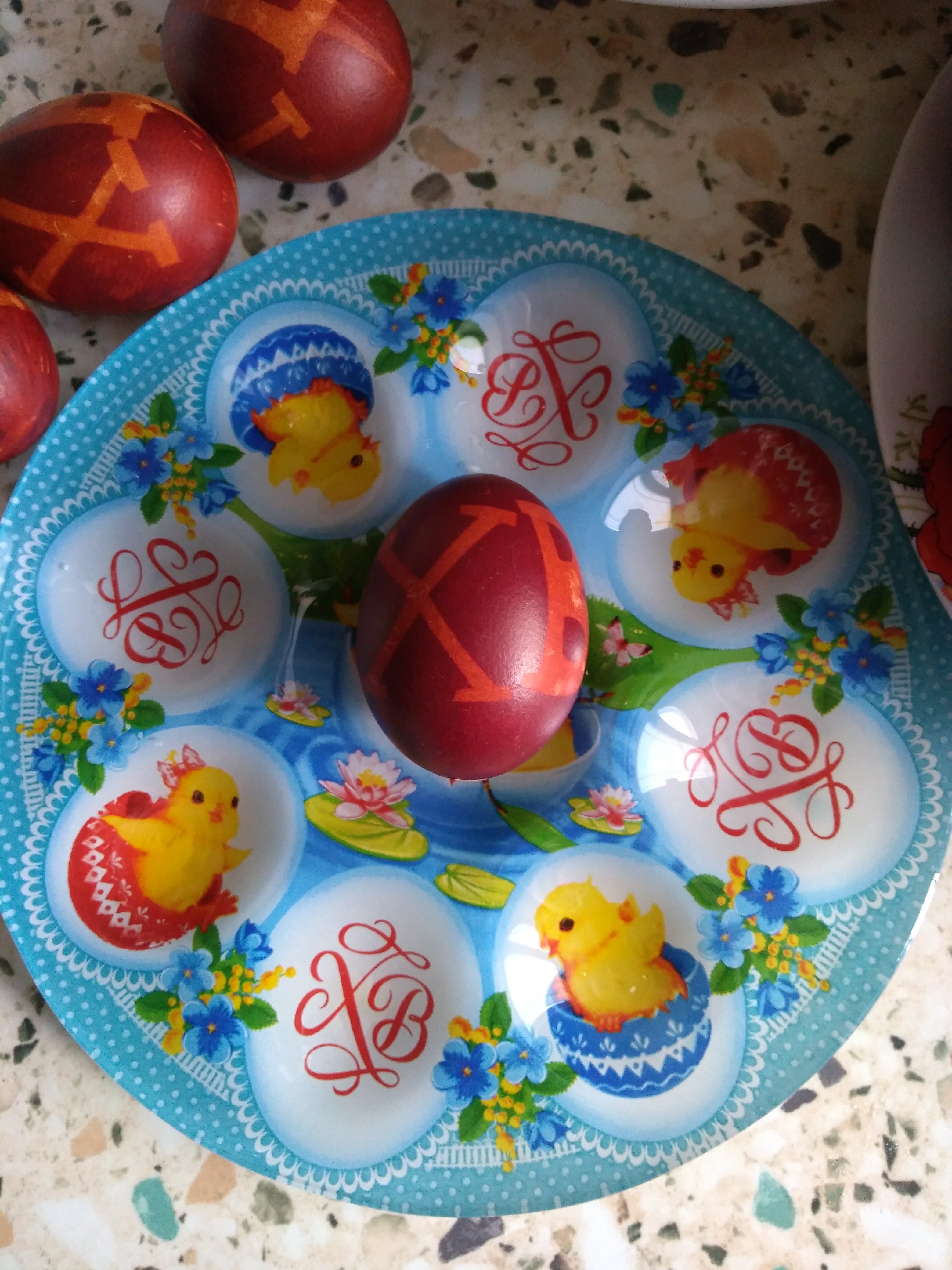 Фотография покупателя товара Стеклянная подставка «Цыплята», на 8 яиц - Фото 3