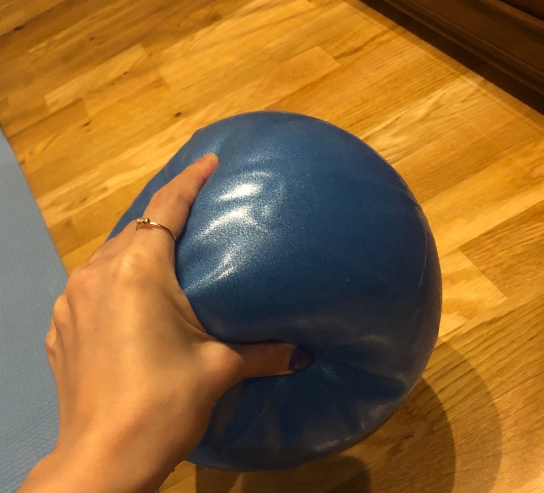 Фотография покупателя товара Набор для йоги (мяч+ремень), цвет синий - Фото 1