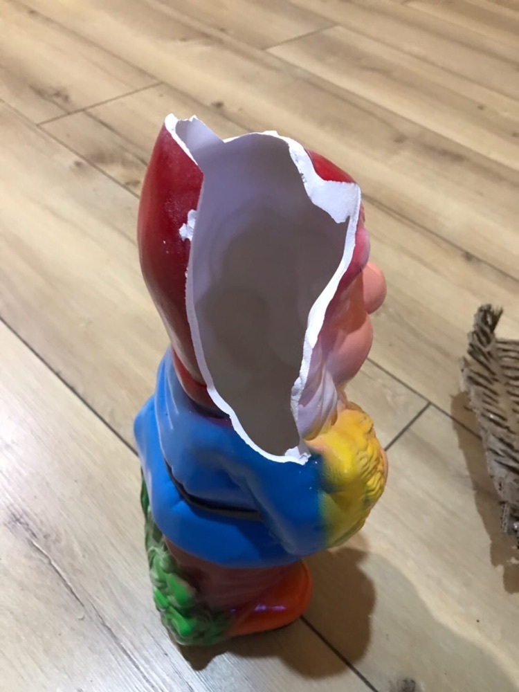 Фотография покупателя товара Садовая фигура "Гном с колосками", глянец, разноцветная, керамика, 36 см