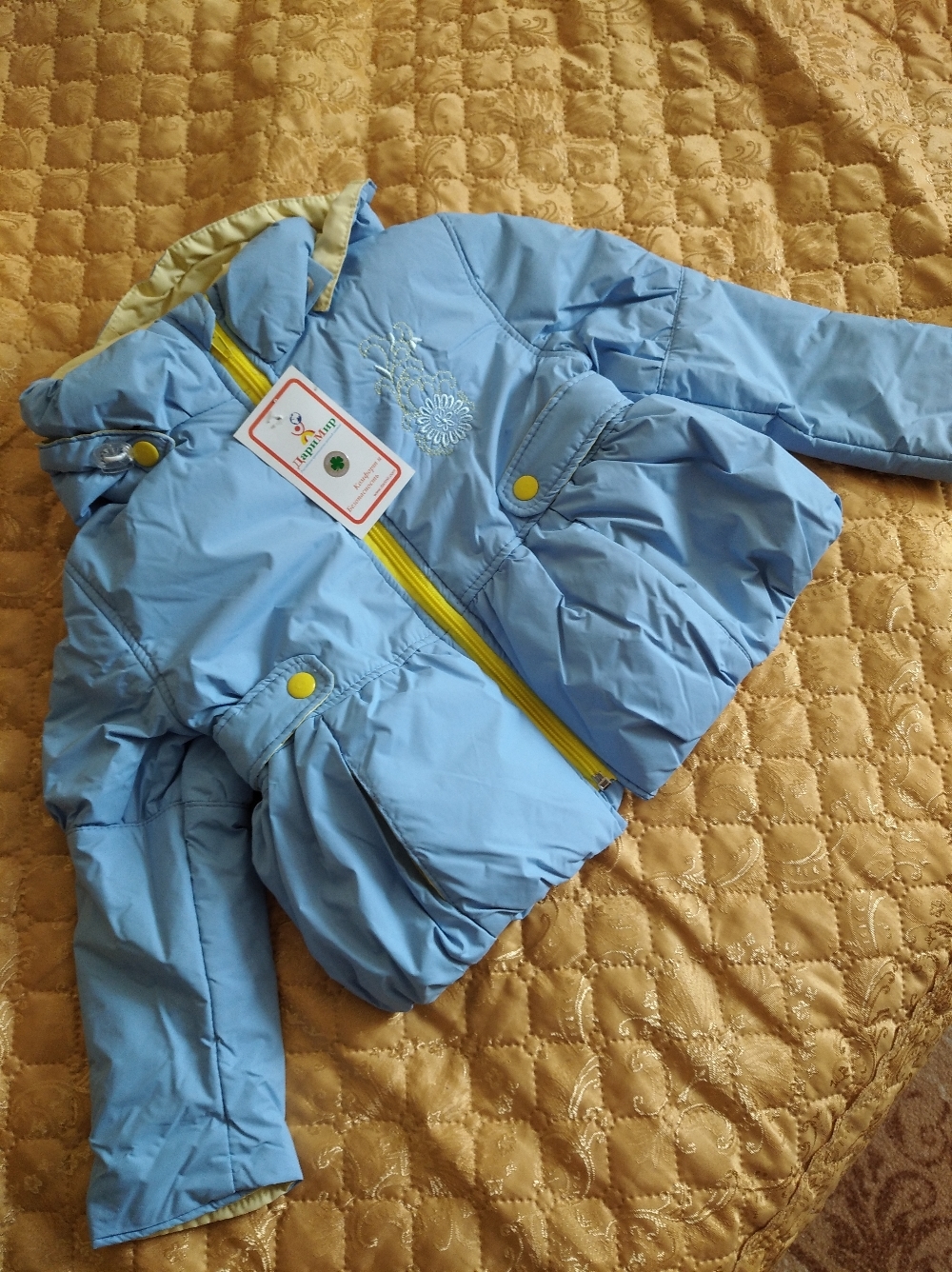 Фотография покупателя товара Куртка для девочки "РОМАНТИКА", рост 86 см, цвет голубой 5 вида 01_М - Фото 2