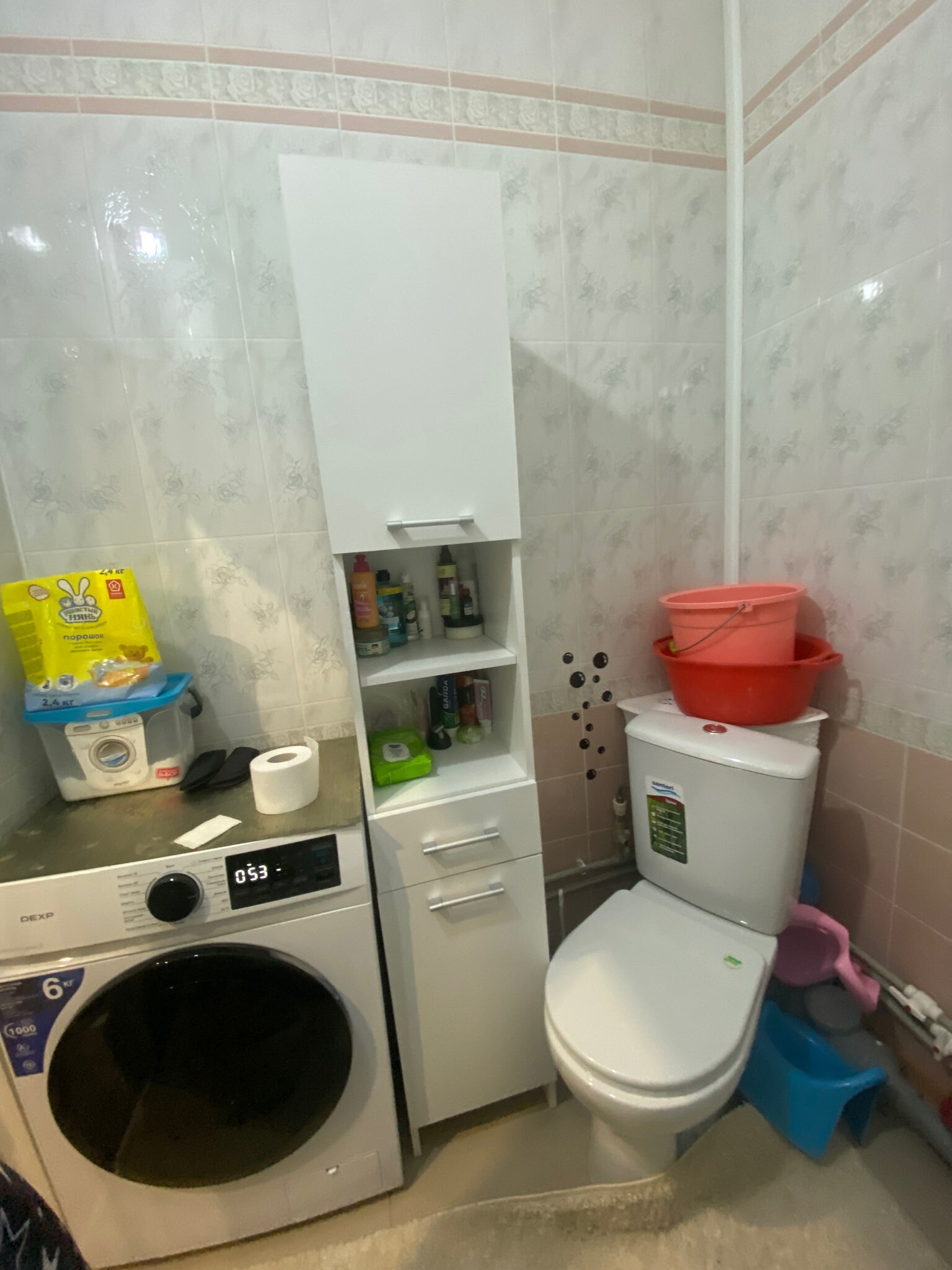 Фотография покупателя товара Шкаф – пенал для ванной комнаты «Клик Мебель. Пронто», 330×330×1850 мм, цвет белый - Фото 16