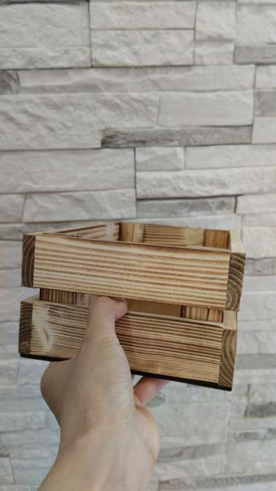 Фотография покупателя товара Кашпо деревянное 28×15×30 см "Аром", ручка канат, палисандр - Фото 10