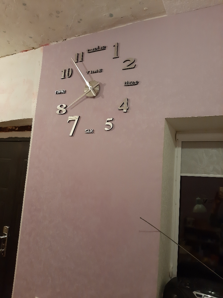 Фотография покупателя товара Часы-наклейка, серия: DIY, "Клермонт", плавный ход, d-120 см, 1 АА, серебро - Фото 15