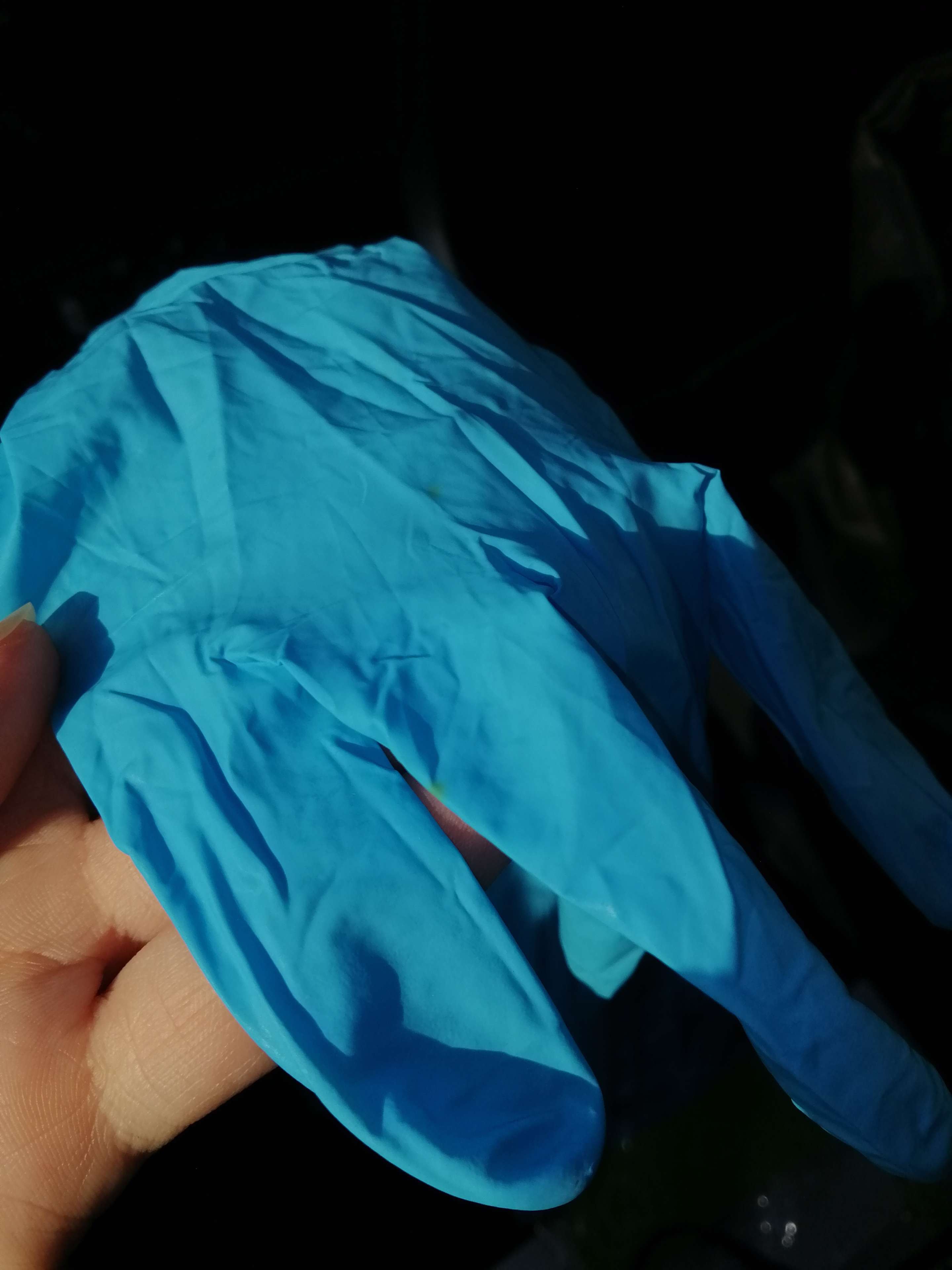 Фотография покупателя товара Перчатки хозяйственные нитриловые, размер M, 10 шт/уп (5 пар), цвет голубой - Фото 2