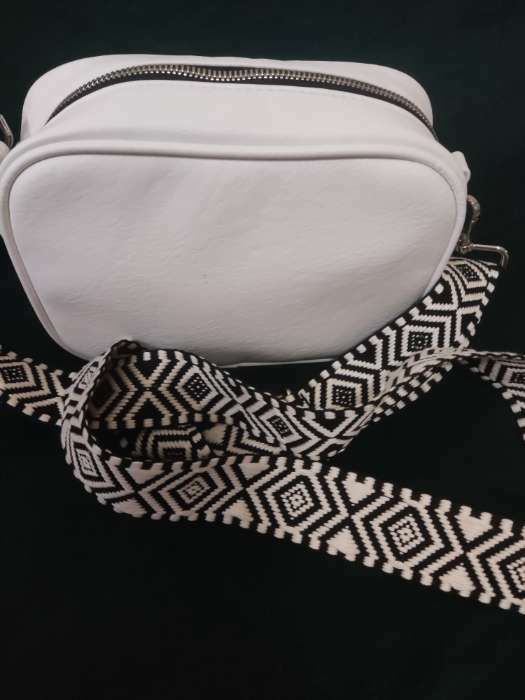 Фотография покупателя товара Ручка для сумки «Орнамент», стропа, 135 ± 3 × 3,8 см, цвет чёрный/белый - Фото 1