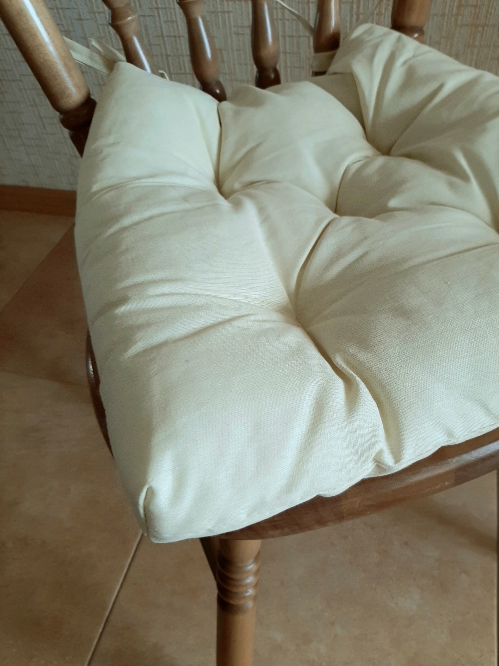 Фотография покупателя товара Набор подушек для стула 35х35см 2шт, цв.желтый, файбер, бязь хлопок 100% - Фото 15